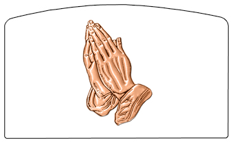 DACRO-516-CP-WT Copper Praying Hands White